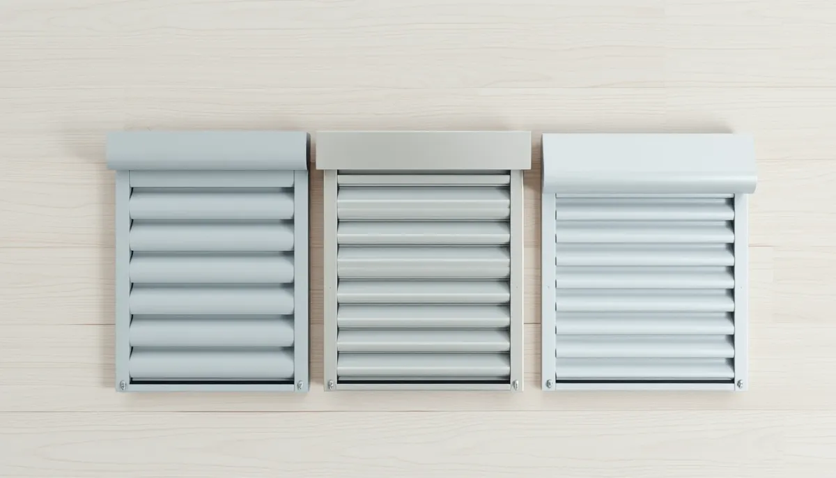 Comparatif de trois échantillons de volets roulants : PVC, aluminium et solaire