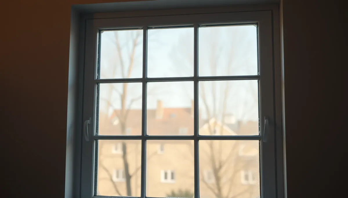 Fenêtre bien entretenue avec double vitrage intact et joints propres