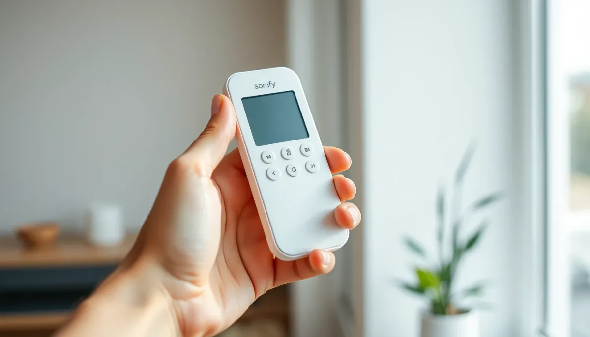 Télécommande Somfy Situo 5 io avec écran et retour d'état, gros plan