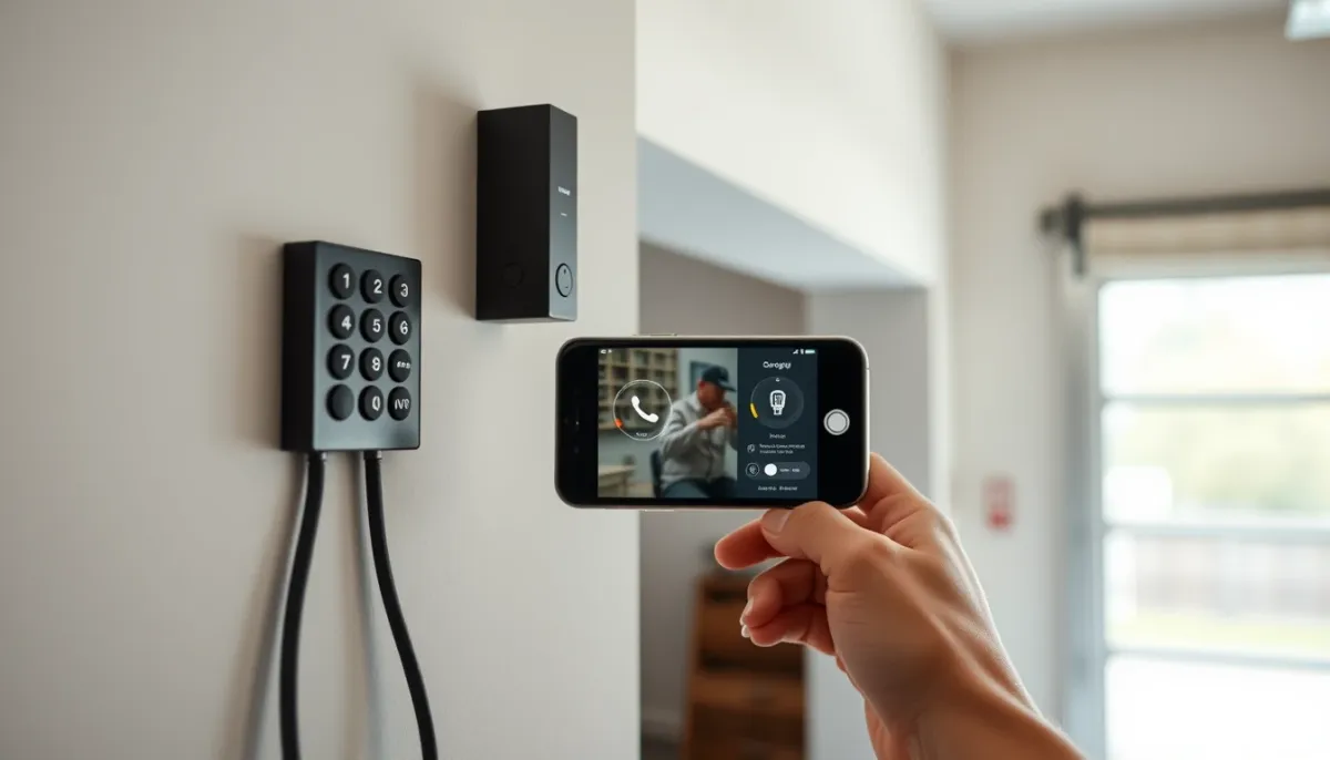 Clavier mural ou application smartphone pour contrôler une porte de garage