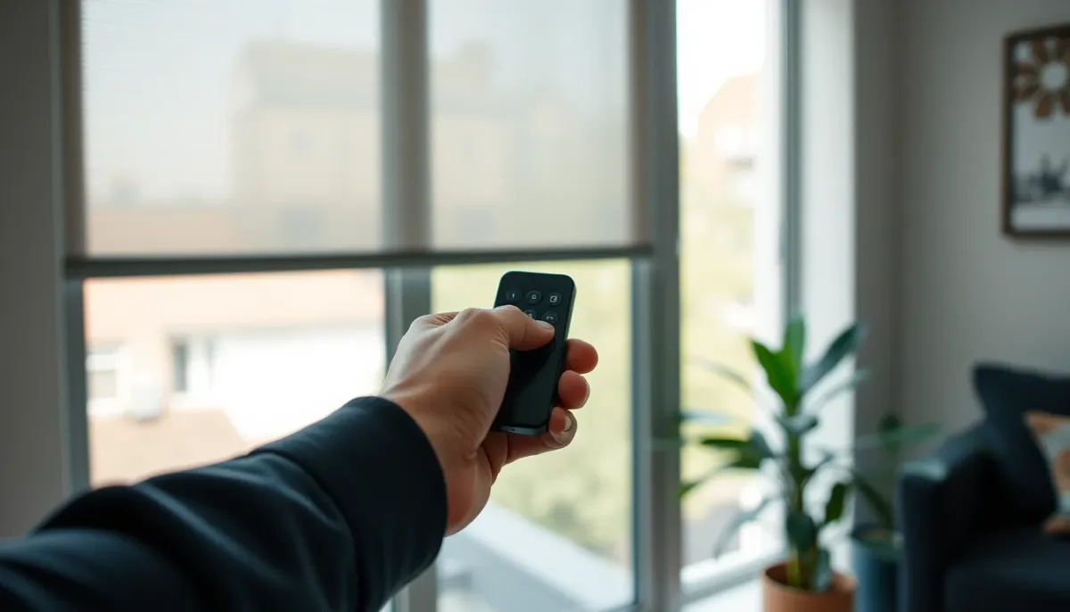 Télécommande en main pour commander un volet roulant solaire