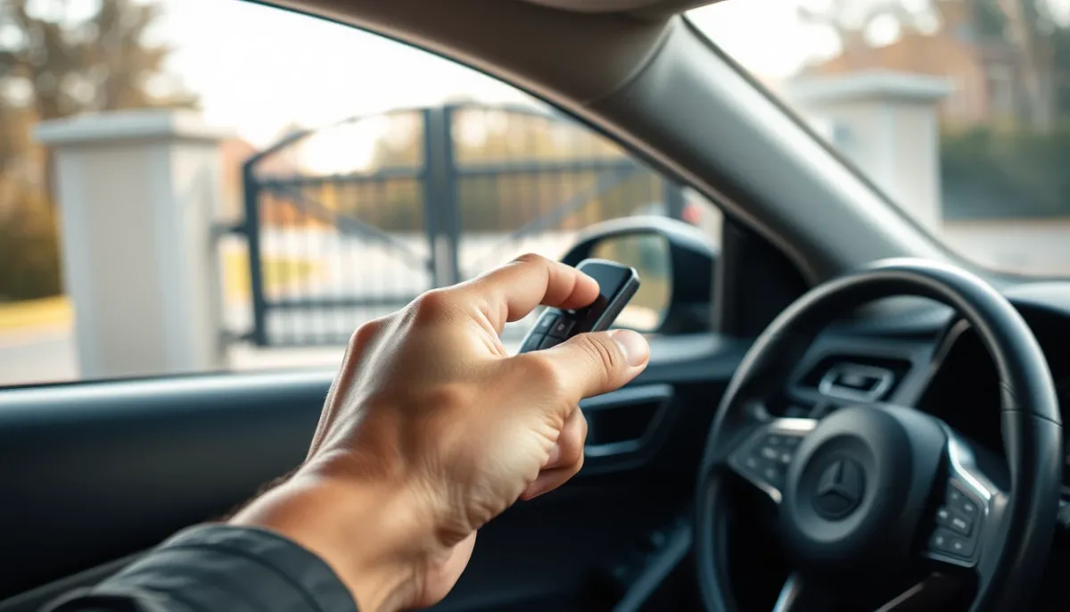 Utilisation quotidienne d'une télécommande pour ouvrir un portail motorisé Came