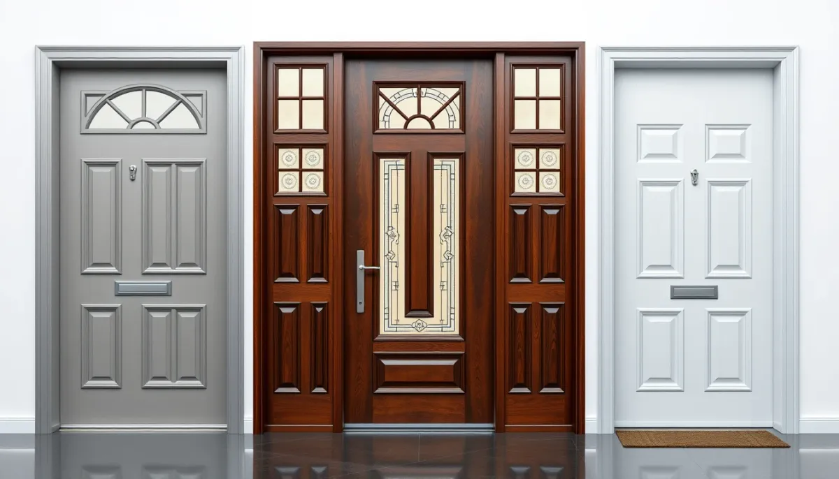 Trois portes d'entrée de marques différentes côte à côte pour un comparatif
